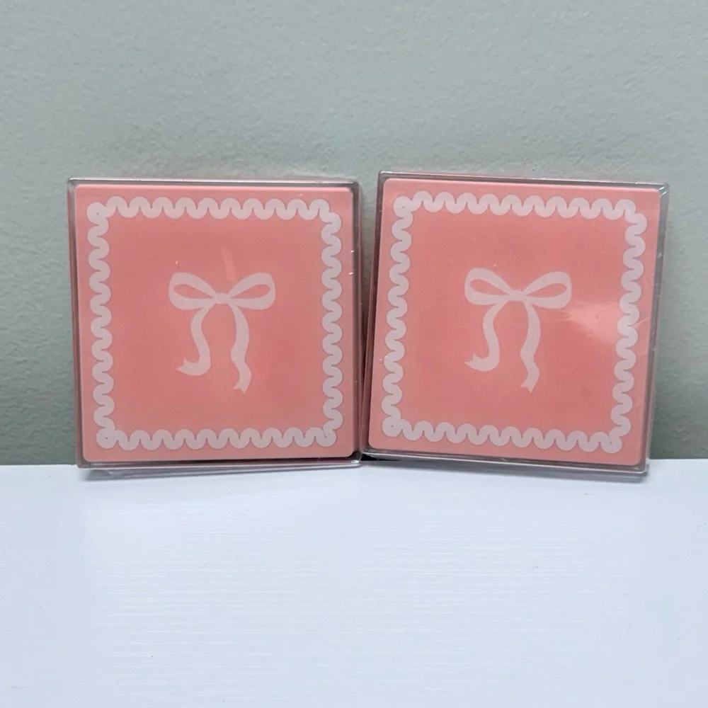 New! Target 2 sets of Coasters Coquette Pink & White Bow, 8 total